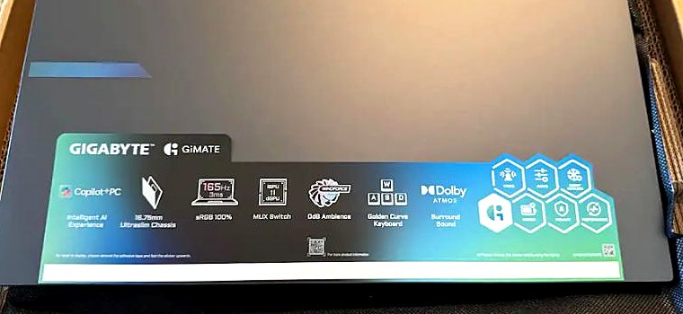 A Gigabyte Aero X16 laptop, still in its box