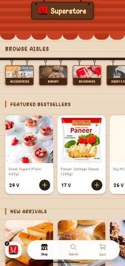 Rewards store priced in V-Coins
